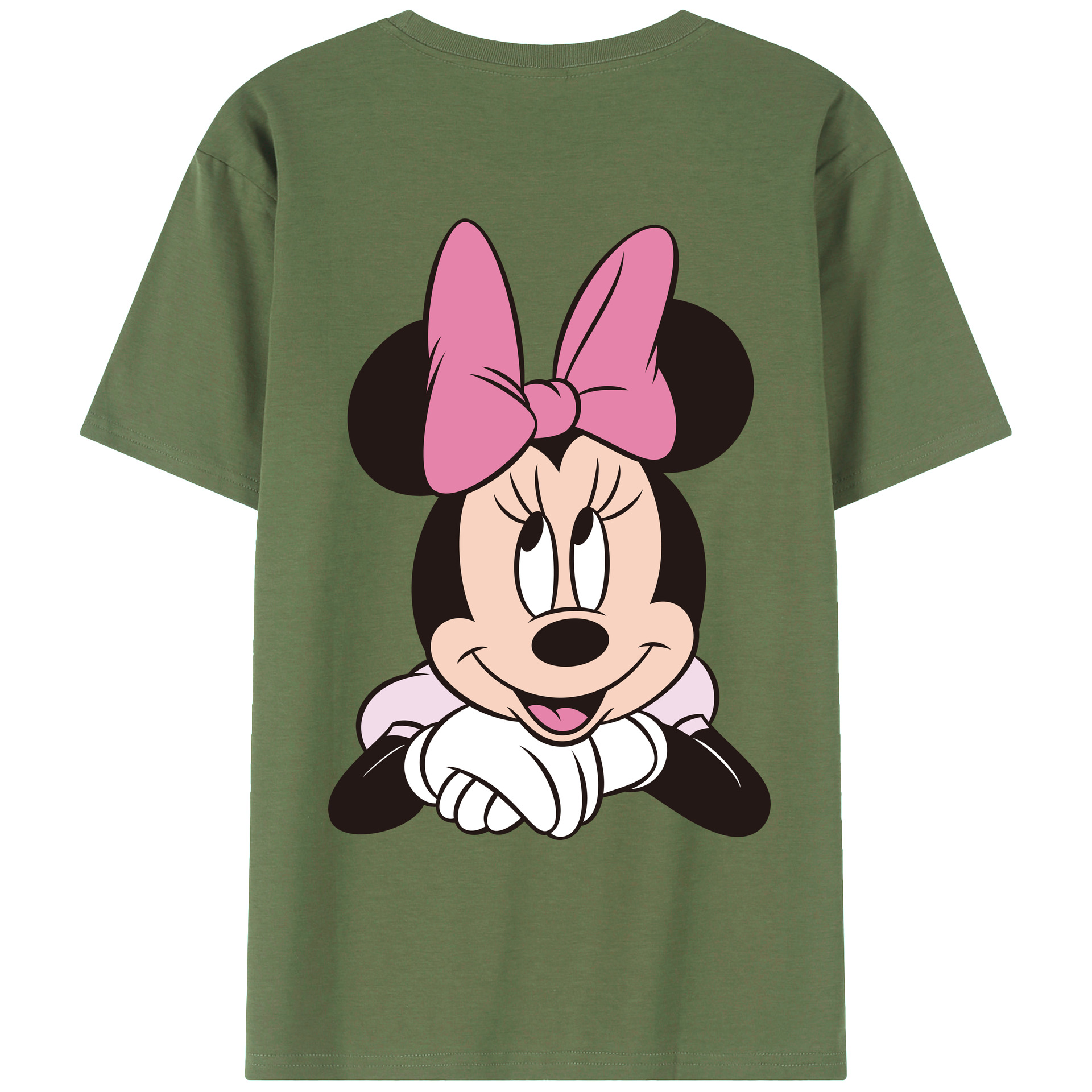 ミッキーマウス Mickey Mouse 綿100％ メンズ半袖Tシャツ（バックプリント） 通気性